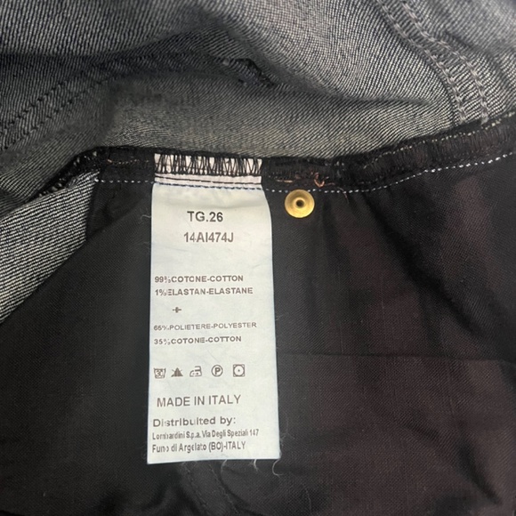 Atos Lombardini Denim Embellished Lips Casual Dark Blue  Jeans Denim Pants 26 - Picture 9 of 10